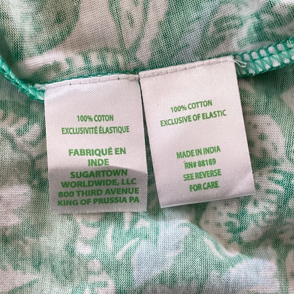 Lilly Pulitzer Delaney Cotton Tropical Print Short Puff Sleeve Square Neck Dress - Picture 11 of 13